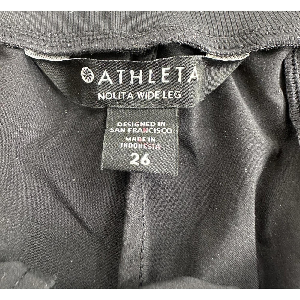 Athleta Nolita Wide Leg Pants Womens Plus 26 Tuxedo Stripe Black High Waist - Picture 4 of 5